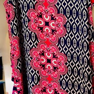 Vibrant Pink and Black Patterned Top